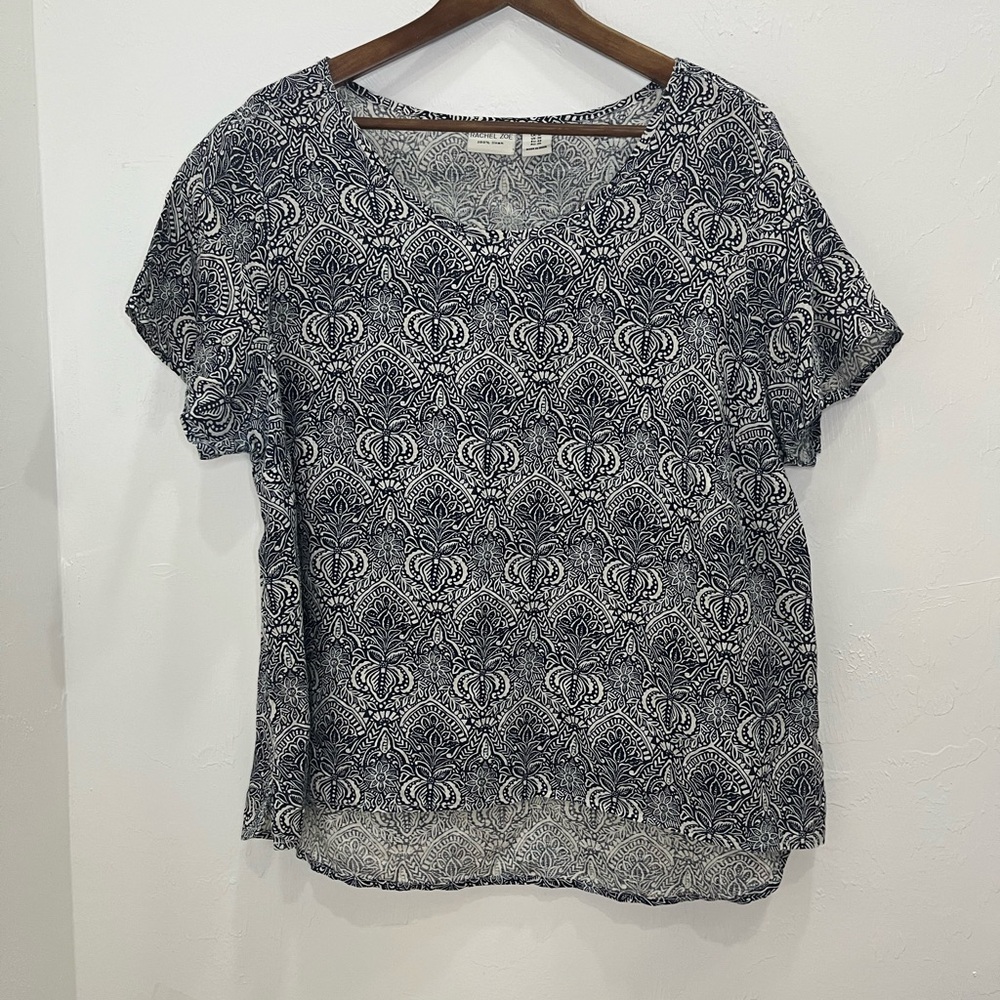 Rachel Zoe 100% Linen Blouse Top Women’s Size 1X Plus - Picture 3 of 7